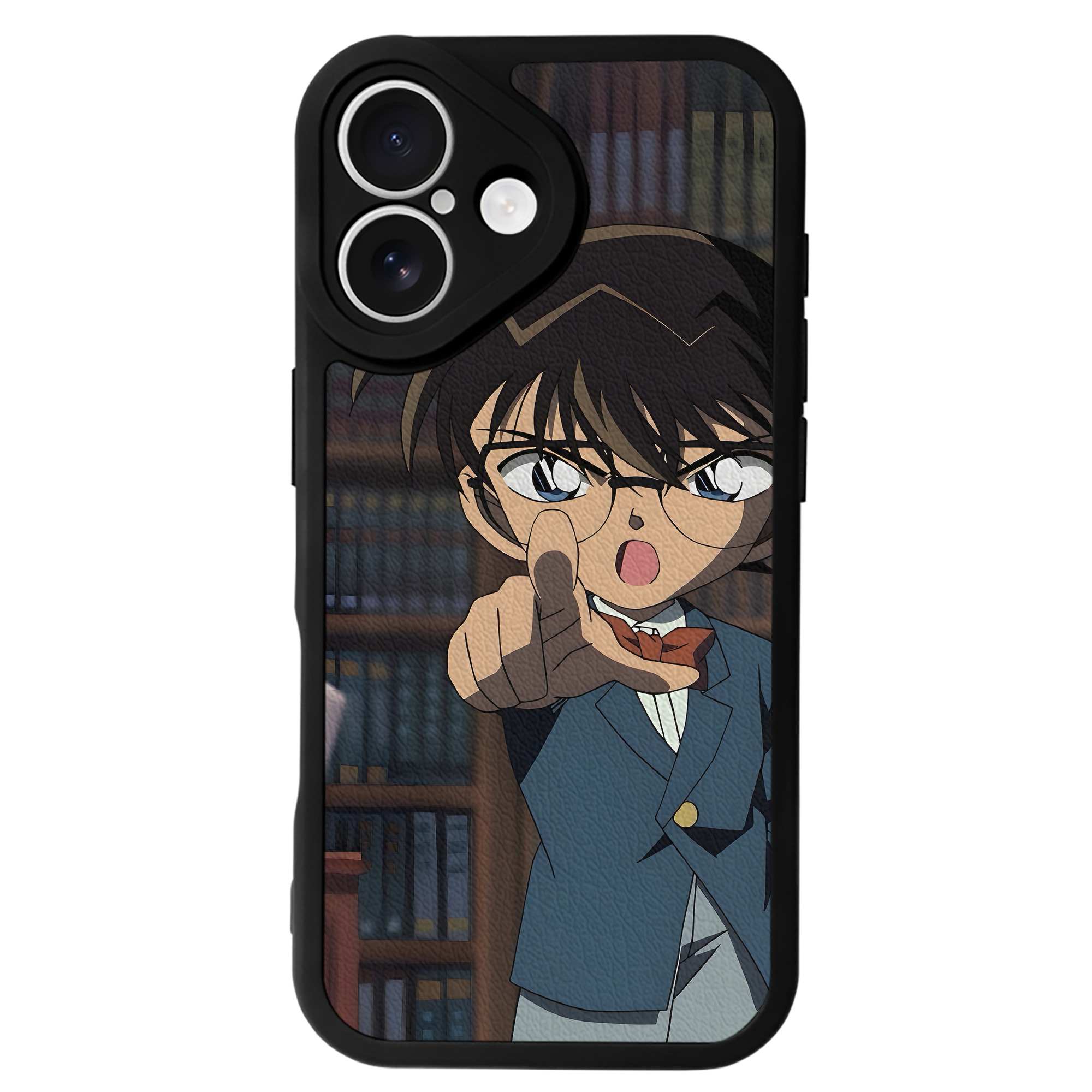 （画像用） 名探偵コナン Detective Conan 【iPhone 16シリーズ対応】シリコンスマホケース（レザー調） 材質：シリコン